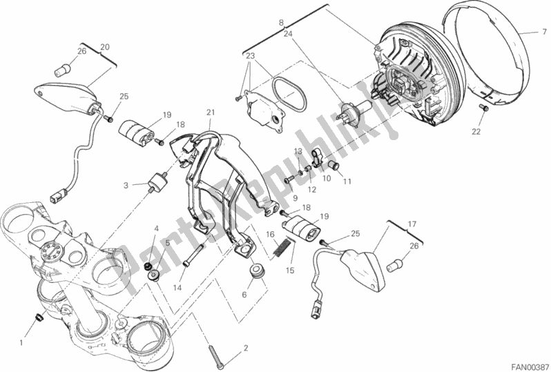 Wszystkie części do Reflektor Ducati Scrambler 1100 PRO USA 2020